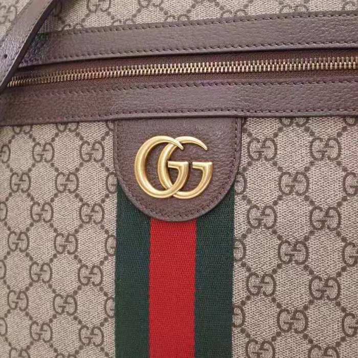 Gucci GG Men Ophidia GG Small Messenger Bag in Beige/Ebony Soft GG Supreme Canvas