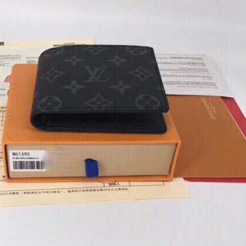 Louis Vuitton LV Unisex Multiple Wallet Monogram Eclipse Canvas-Grey