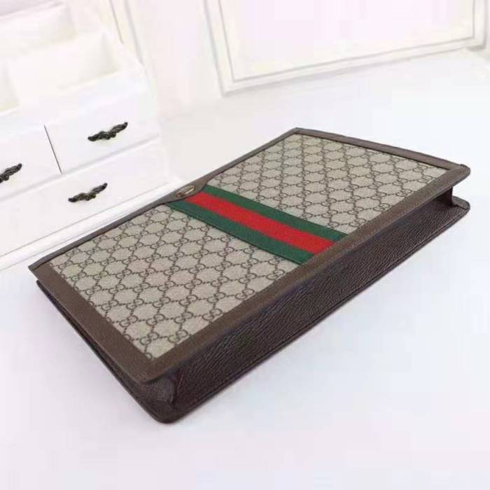 Gucci GG Unisex Ophidia GG Portfolio in Beige/Ebony GG Supreme Canvas