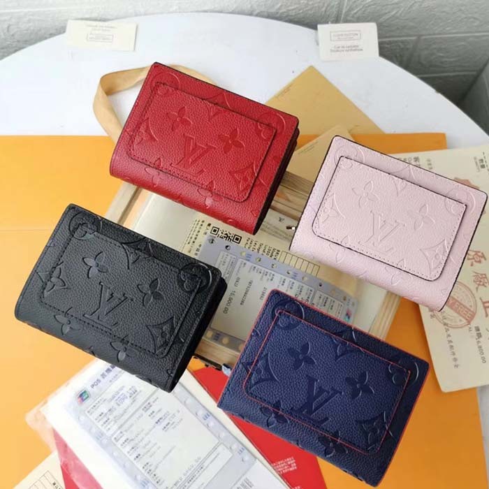 Louis Vuitton LV Unisex Cléa Wallet Black Embossed Supple Grained Cowhide Leather