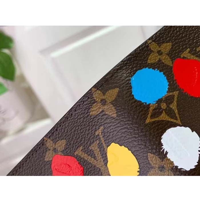 Louis Vuitton Unisex LV x YK Passport Cover Monogram Coated Canvas 3D Painted Dots Print