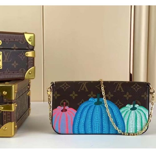 Louis Vuitton Women LV x YK Félicie Pochette Monogram Coated Canvas Pumpkin Print