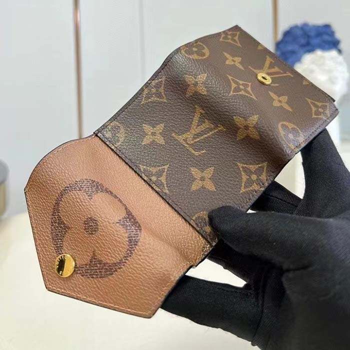 Louis Vuitton LV Unisex Zoe Wallet Monogram Reverse Coated Canvas Cowhide Leather