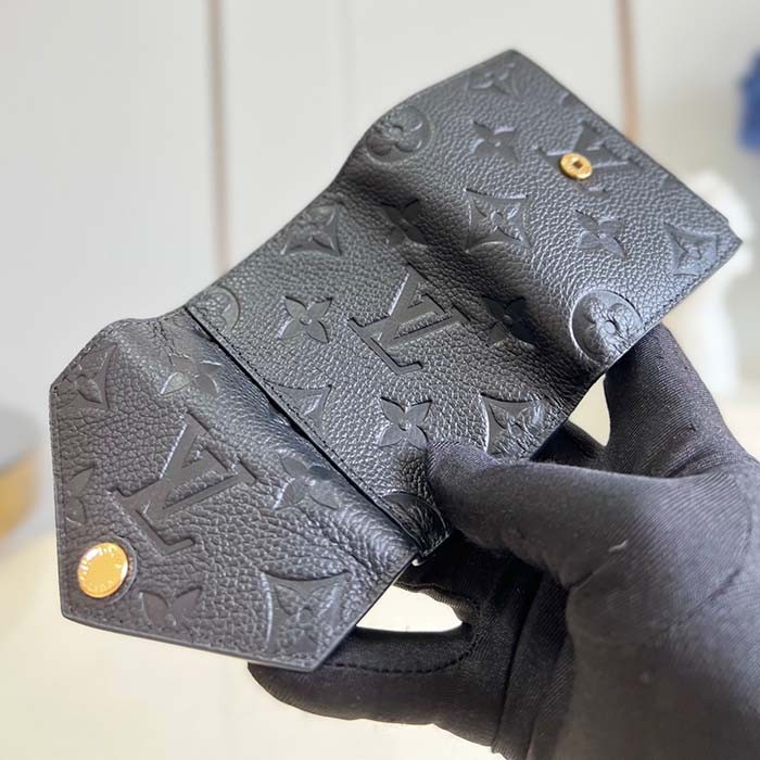 Louis Vuitton LV Unisex Zoe Wallet Monogram Empreinte Embossed Supple Grained Cowhide Leather Black Noir