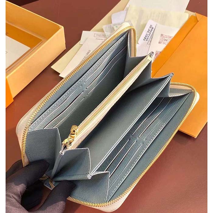 Louis Vuitton LV Unisex Zippy Wallet Pistachio Green Damier Coated Canvas N40748