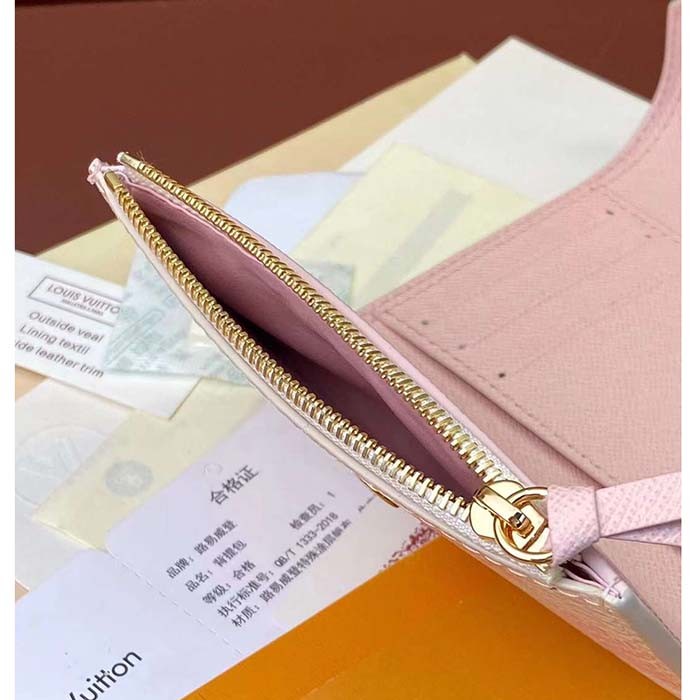 Louis Vuitton LV Unisex Victorine Wallet Peach Pink Damier Coated Canvas N40638