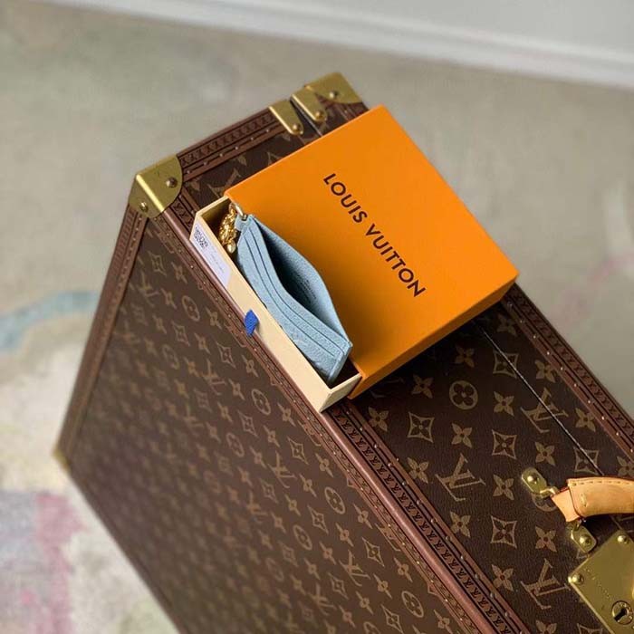 Louis Vuitton Unisex LV Charms Card Holder Olympe Blue Monogram Supple Cowhide Leather M83585