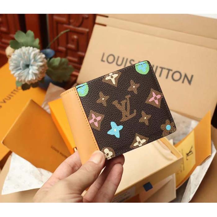 Louis Vuitton Unisex LV Multiple Wallet Chocolate Monogram Craggy Coated Canvas M83334