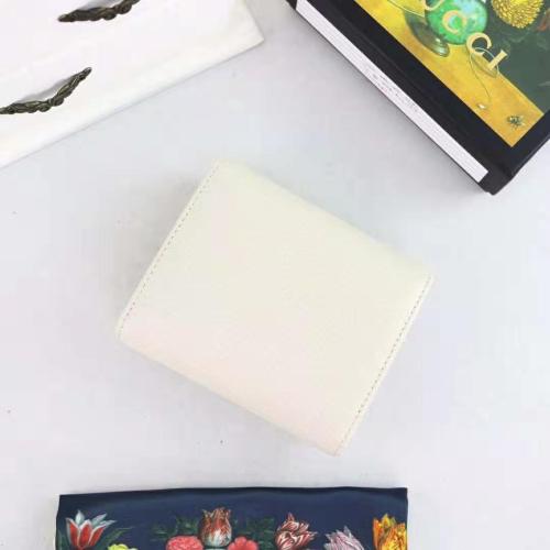 Gucci GG Women Leather Wallet with Bow-White