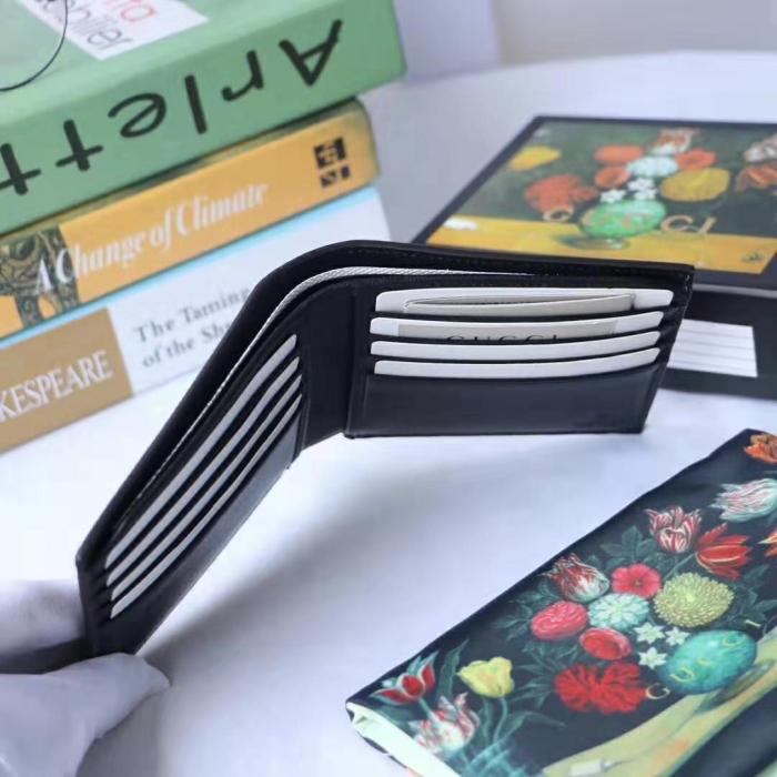 Gucci GG Men Web GG Supreme Web Wallet in Black/Grey GG Supreme Canvas