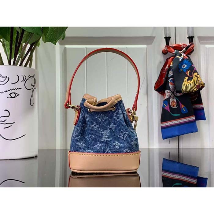 Louis Vuitton Women Micro Noe Bag Charm Monogram Denim Canvas M01700