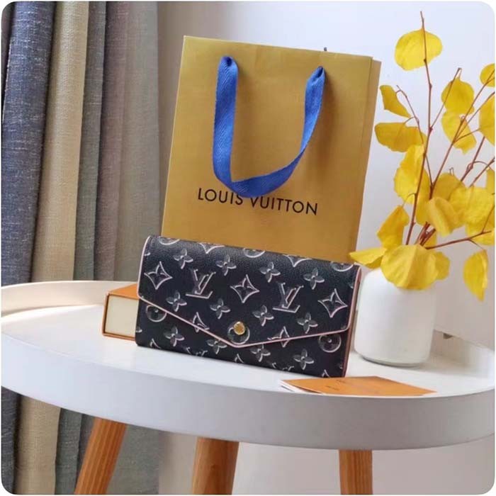 Louis Vuitton LV Women Sarah Wallet Fall for You Black Monogram Coated Canvas