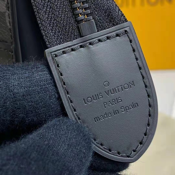 Louis Vuitton LV Unisex Trunk Pouch Black Monogram Eclipse Canvas Leather
