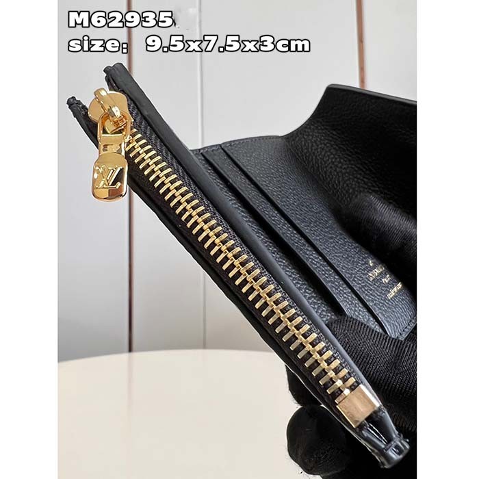 Louis Vuitton LV Unisex Zoe Wallet Monogram Empreinte Embossed Supple Grained Cowhide Leather Black Noir