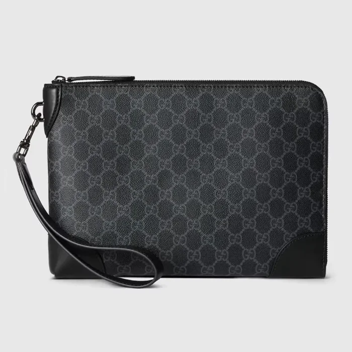 Gucci Unisex GG Emblem Small Business Case-Black 821156FAD6M1000