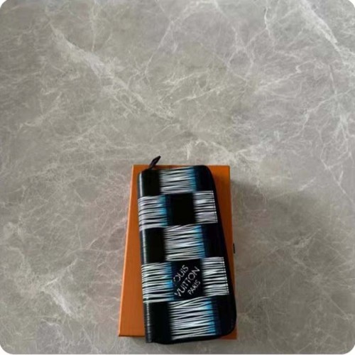 Louis Vuitton LV Unisex Zippy Wallet Vertical Blue Moon Damier Rush Epi XL Leather Cowhide