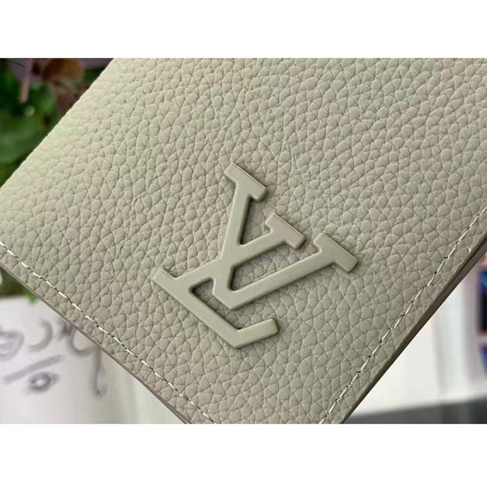 Louis Vuitton LV Unisex Pocket Organizer Sage Cowhide Leather 3 Card Slots