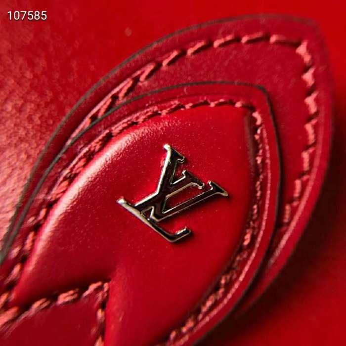Louis Vuitton LV Women Tambourin Handbag Smooth Calf Leather-Red