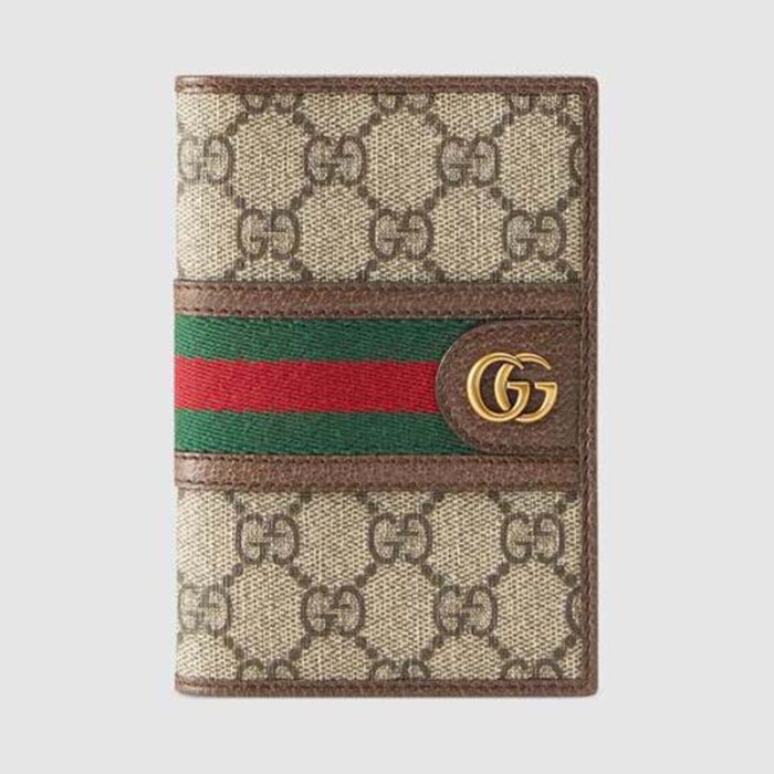 Gucci Unisex Ophidia GG Passport Case GG Supreme Canvas-Beige