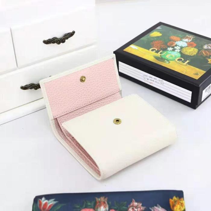 Gucci GG Women Leather Wallet with Bow-White