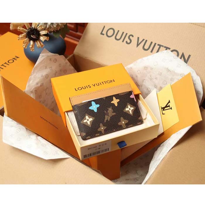 Louis Vuitton Unisex LV Card Holder Chocolate Monogram Craggy Coated Canvas M83348