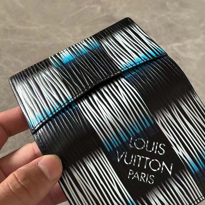 Louis Vuitton LV Unisex Pocket Organizer Wallet Blue Moon Damier Rush Epi XL Leather Cowhide