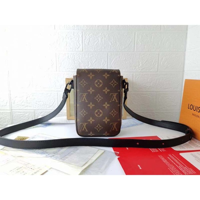 Louis Vuitton LV Unisex S-Lock Vertical Wearable Wallet Monogram Macassar Coated Canvas