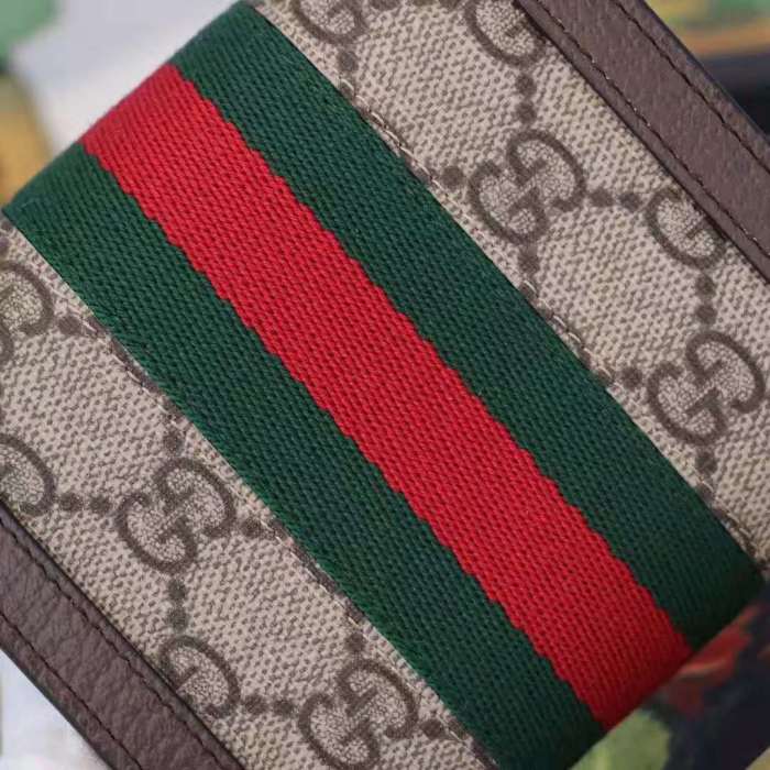 Gucci GG Unisex Ophidia GG French Flap Wallet in Beige/Ebony GG Supreme Canvas