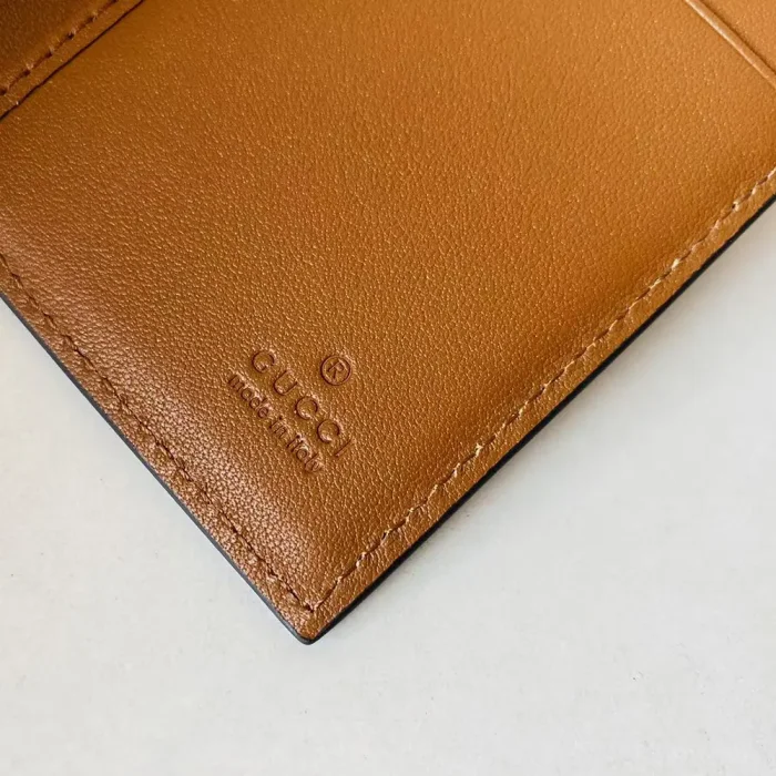 Gucci Women GG Emblem Bi Fold Card Case-Brown 821209FAED09786