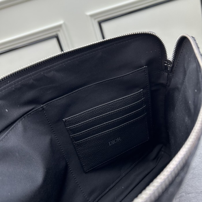 Dior Unisex CD A5 Pouch Black Dior Oblique Jacquard