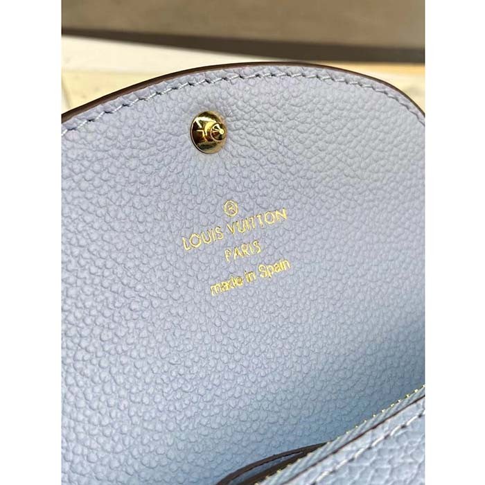 Louis Vuitton LV Unisex Rosalie Coin Purse Blue Monogram Empreinte Embossed Supple Grained Cowhide Leather