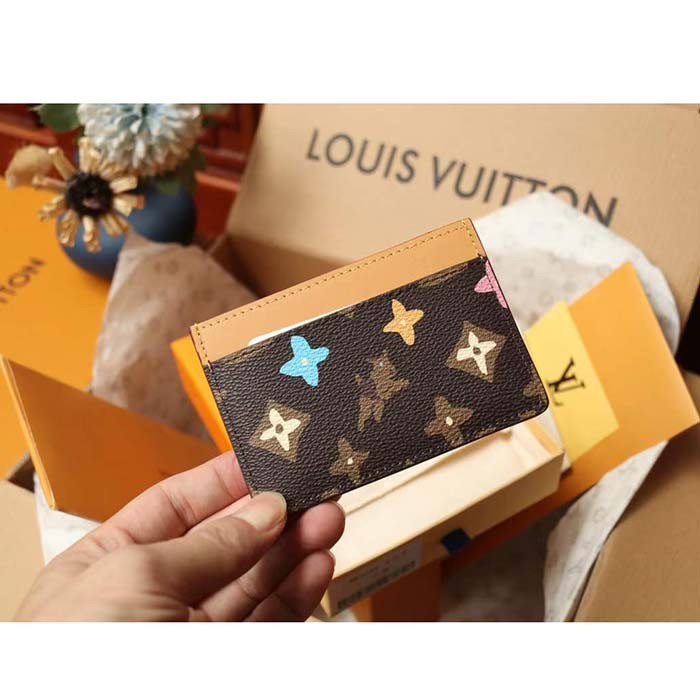 Louis Vuitton Unisex LV Card Holder Chocolate Monogram Craggy Coated Canvas M83348