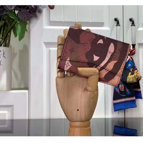 Louis Vuitton LV Unisex Pocket Organizer Brown Monogram Coated Canvas Cowhide Leather