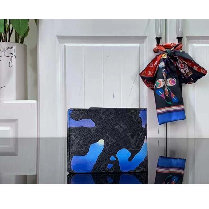 Louis Vuitton LV Unisex Multiple Wallet Sunrise Monogram Eclipse Coated Canvas