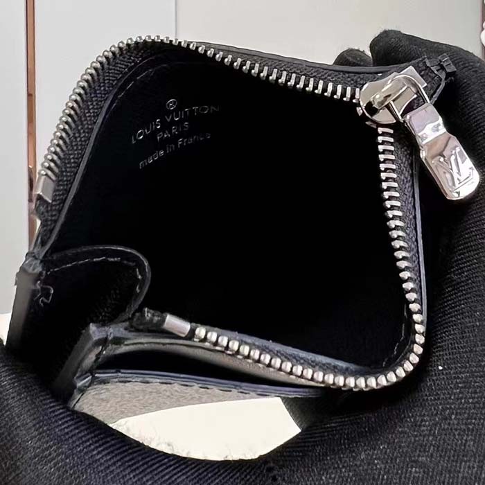 Louis Vuitton LV Unisex Coin Card Holder Monogram Eclipse Coated Canvas Cowhide Leather