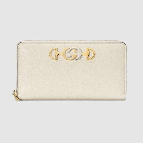 Gucci GG Women Gucci Zumi Grainy Leather Zip Around Wallet