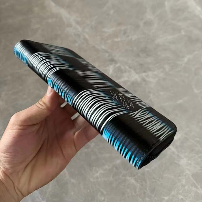 Louis Vuitton LV Unisex Zippy Wallet Vertical Blue Moon Damier Rush Epi XL Leather Cowhide