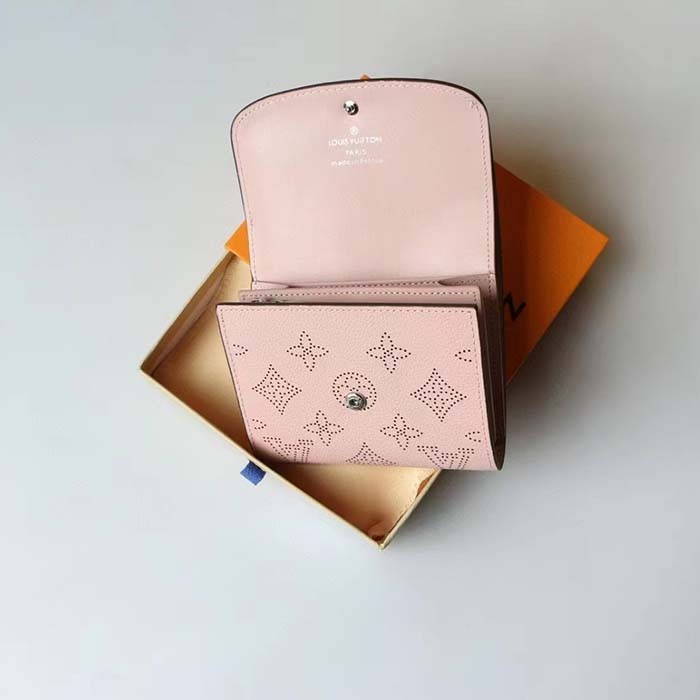 Louis Vuitton LV Unisex Iris Compact Wallet Mahina Perforated Calf Leather