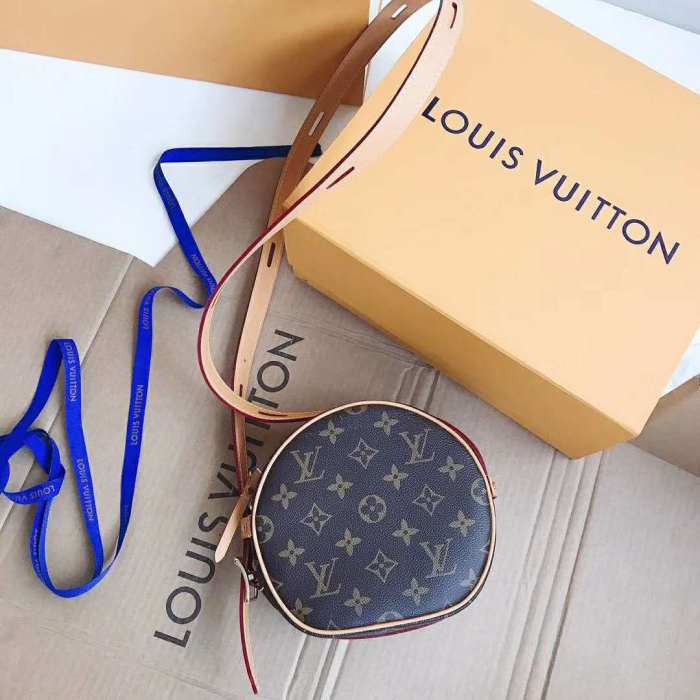 Louis Vuitton LV Women Boite Chapeau Souple PM in Monogram Coated Canvas-Brown