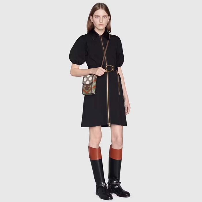 Gucci Unisex Gucci Horsebit 1955 Mini Bag Beige Ebony GG Supreme Canvas