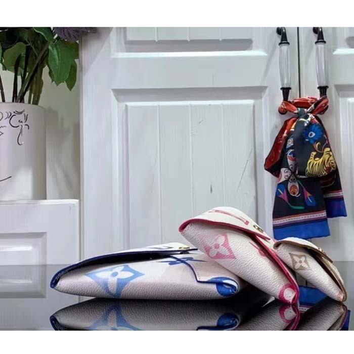 Louis Vuitton LV Unisex Kirigami Pochette Monogram Coated Canvas Printed Grained Cowhide Leather