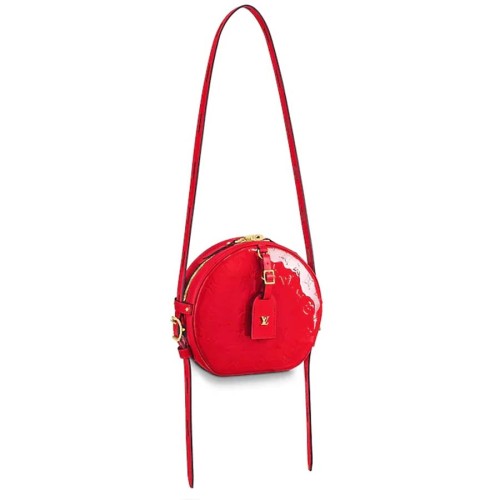 Louis Vuitton LV Women Boite Chapeau Souple Handbag in Glossy Monogram Vernis Embossed Patent Leather
