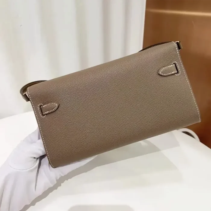 Hermes Women Kelly To Go in Epsom Leather-Grey/Gold