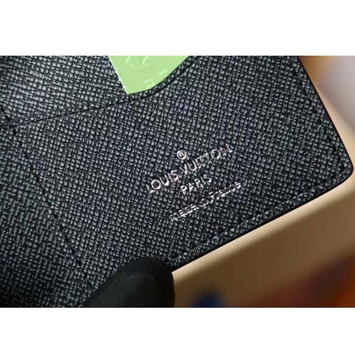 Louis Vuitton LV Unisex Pocket Organizer Blue Monogram Coated Canvas Outside Pocket