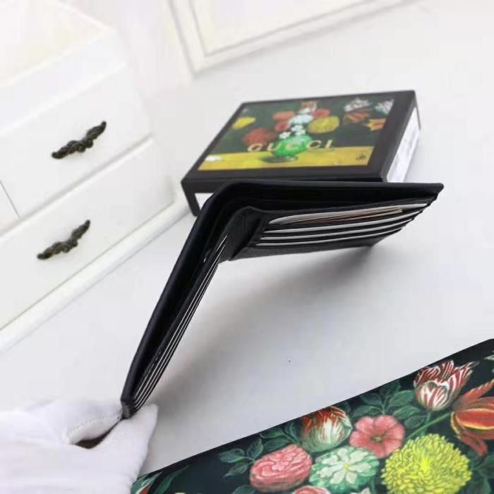 Gucci GG Unisex Animalier Leather Wallet in Black Leather