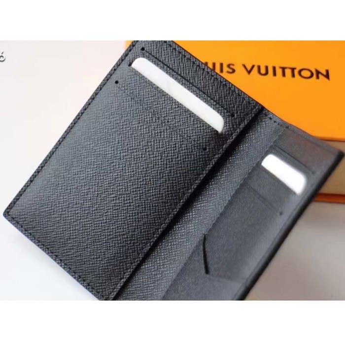 Louis Vuitton Unisex LV Pocket Organizer Black Taurillon Leather Cowhide Leather