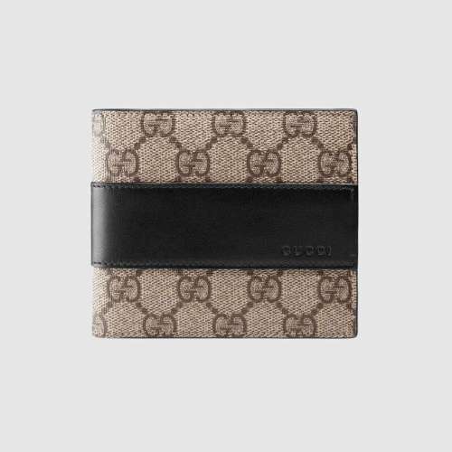 Gucci GG Unisex GG Supreme Wallet in Beige/Ebony GG Supreme Canvas