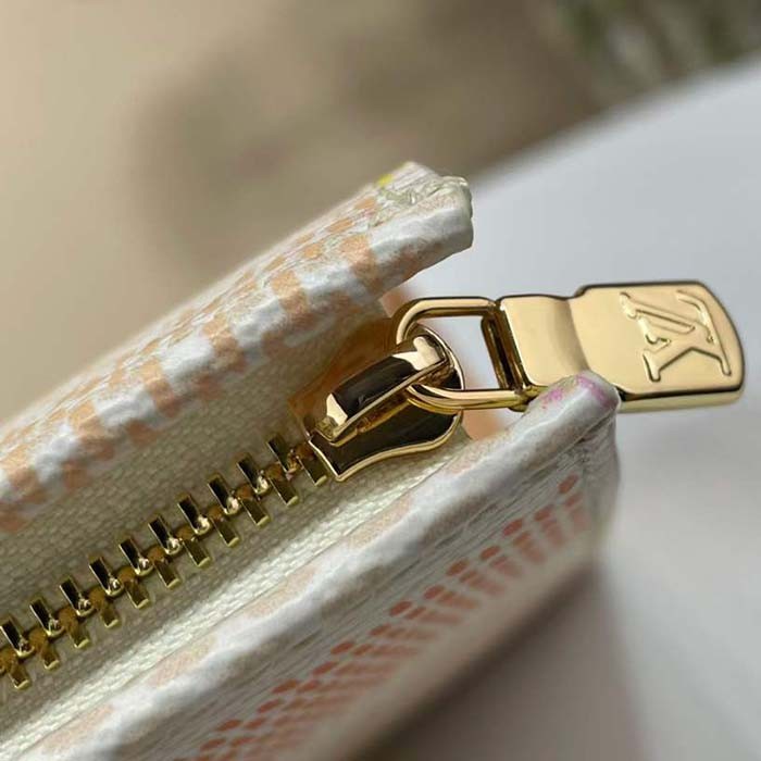 Louis Vuitton LV Unisex Toilet Pouch Peach Damierlicious Coated Canvas N40740