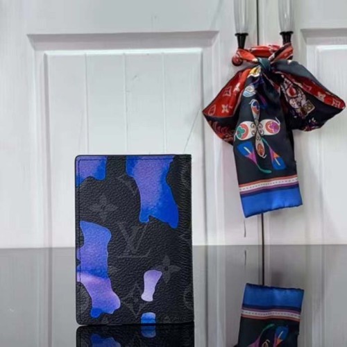 Louis Vuitton LV Unisex Pocket Organizer Blue Sunrise Monogram Eclipse Coated Canvas