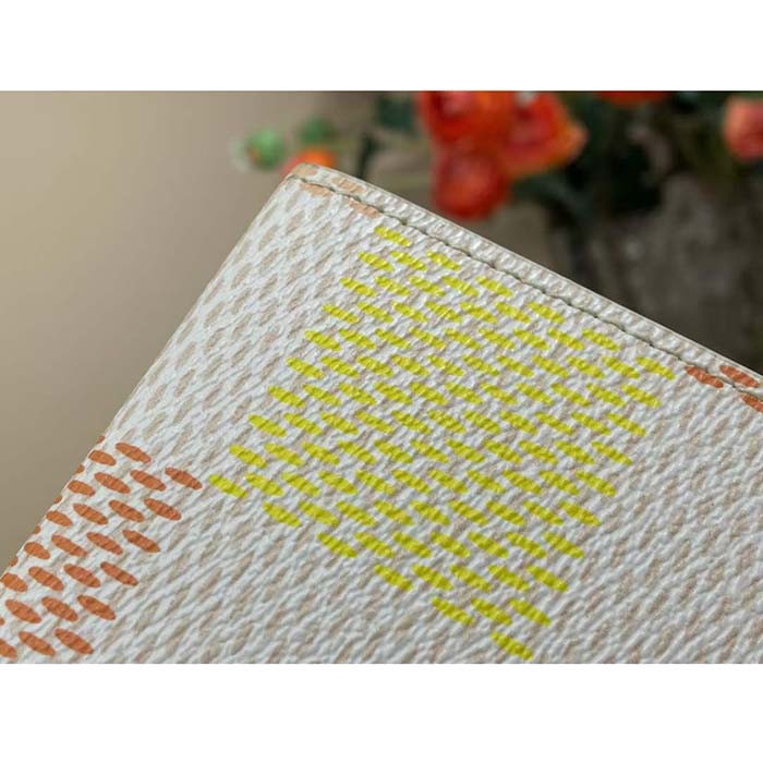 Louis Vuitton LV Unisex Toilet Pouch Peach Damierlicious Coated Canvas N40740